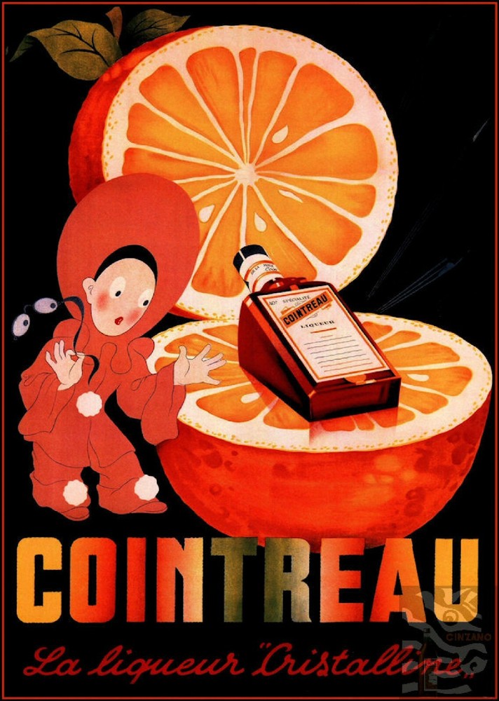 Cointreau 1930 Orange Liqueur Vintage Poster Print Retro Home Bar Decor Advert