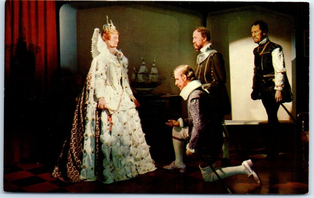 Postal - La reina Isabel recibe a sus capitanes de mar, Pabellón del Viejo Mundo - VA