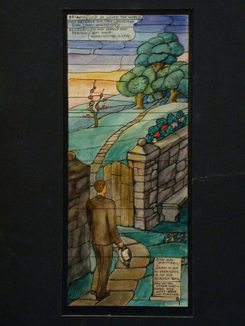 Photo:Design drawing for stained glass Ussery Window