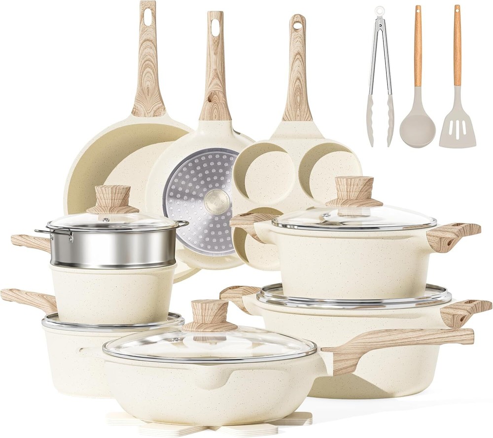 Caannasweis Pots and Pans Set, Nonstick Kitchen Cookware Sets, Granite Pots