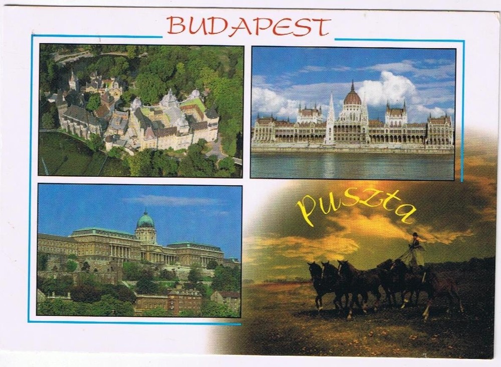 Hungary Postcard Budapest Panorama Views Multi