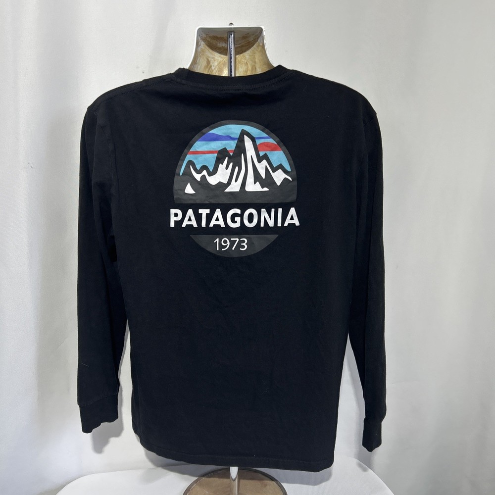 Patagonia Long Sleeve Shirt Mens Sz XXL Black Responsibili -Tee Regular Fit Read