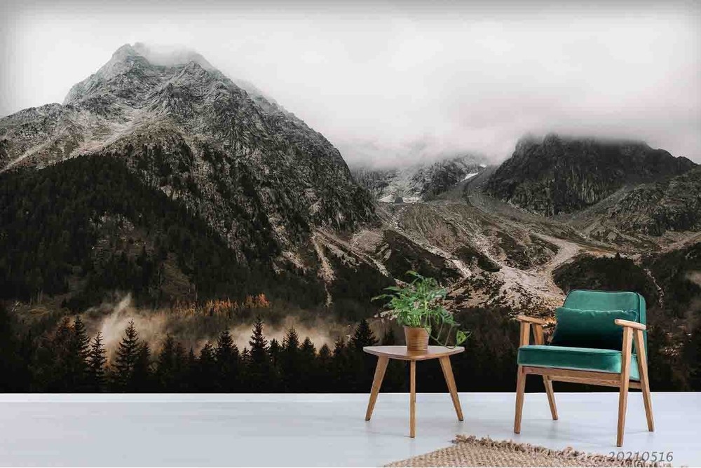 3D Snow Mountain Forest Landscape Wall Murals Wallpaper Murals Wall Sticker