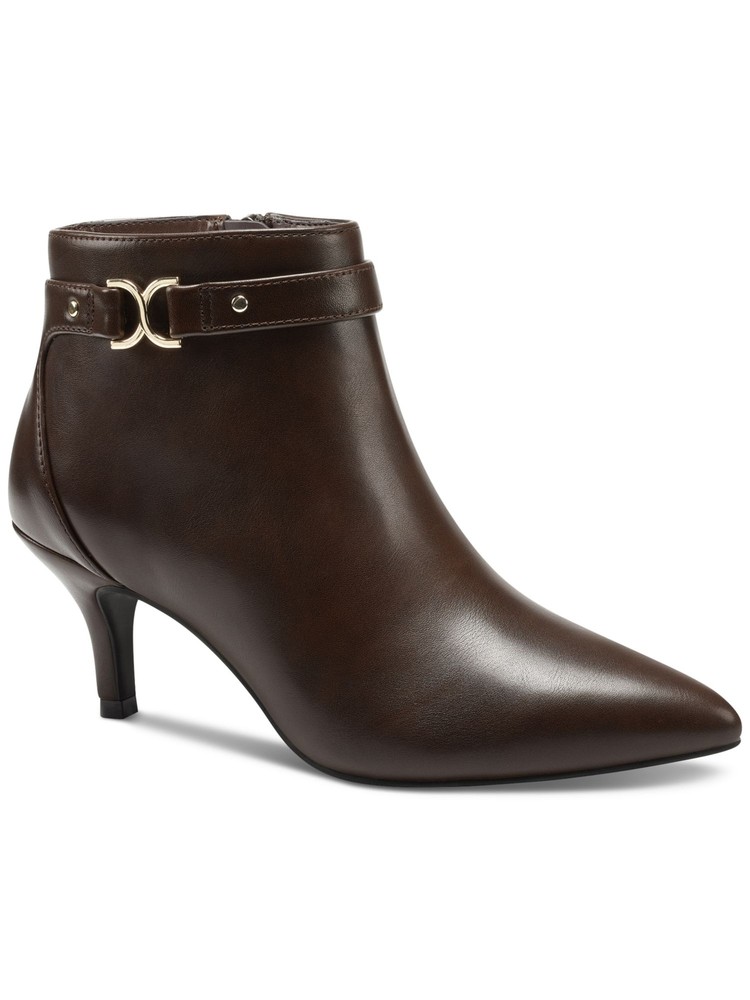 CHARTER CLUB Womens Brown Padded Ulyssa Pointed Toe Stiletto Zip-Up Booties 7 M