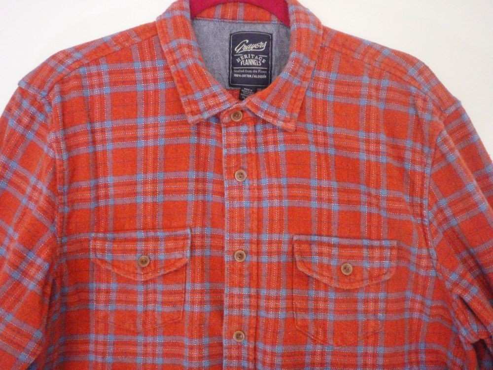 GRAYERS Heritage Flannels  Mens XL Red/Blue Plaid Outdoors Rugged Hiking  VGC