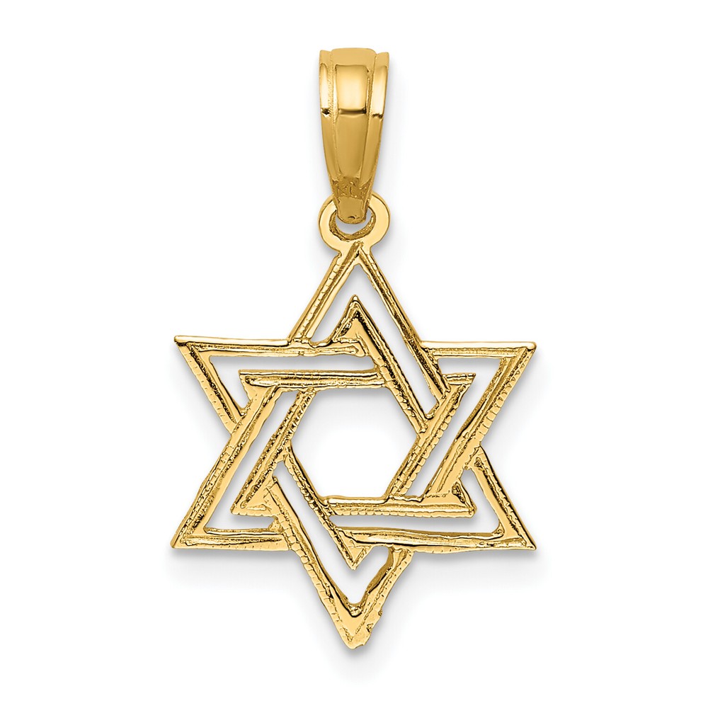 Avariah 14K Yellow Gold Polished Star Of David Charm - 19.1mm
