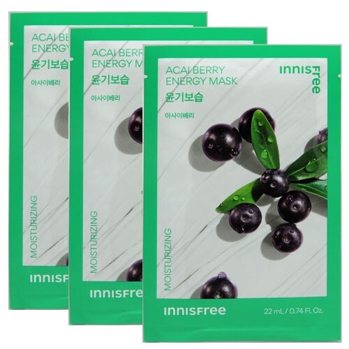 innisfree Acai Berry Energy Mask 3 Pack Revitalizing Sheet Mask-image