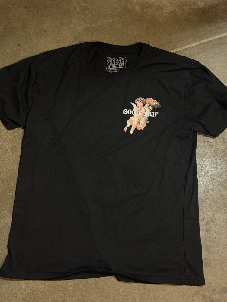 Fresh Laundry Good Trip Cherub Graphic Black Polyester Cotton Men's T-Shirt
