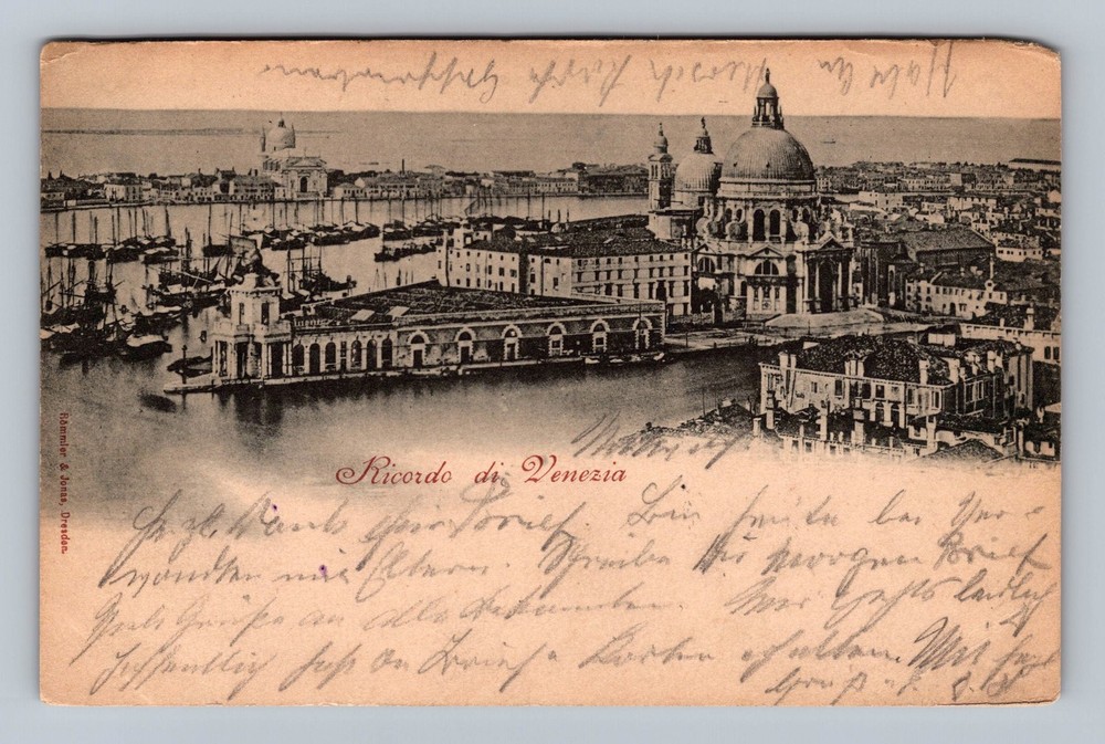 Italy- Venice Memories Panorama City View Old Postal Card PC Vintage Postcard