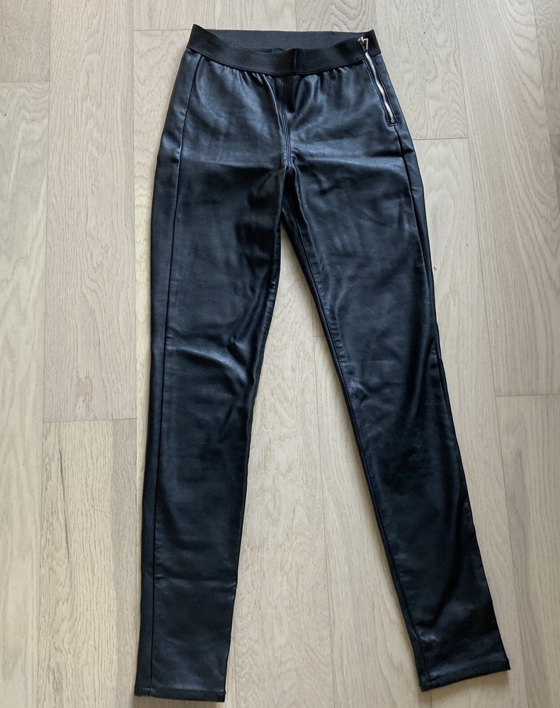 H&M Faux Leather Black Skinny Pants EU Size 34