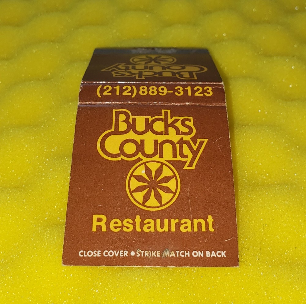 Vintage Manhattan NY Nyc Bucks County Restaurant Matchbook 2nd Ave Second Avenue