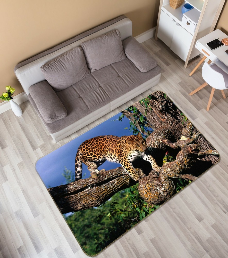 3D Branch Tree Leopard O3184 Animal Non Slip Rug Mat Elegant Photo Carpet Fay