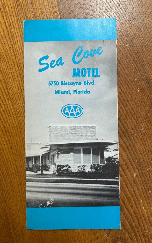 Vintage 1950’s Miami Beach The Sea Cove Motel  Brochure  Florida