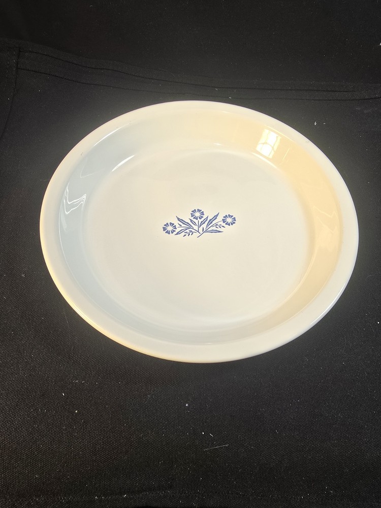 Corning Ware Blue Cornflower P-309 Pie Plate Baking Serve Dish 9 X 1 1/4 Vintage