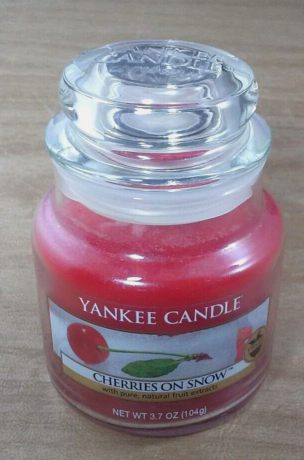 Yankee Candle 3.7 oz Single Wick Cherries On Snow Fragrance Candle