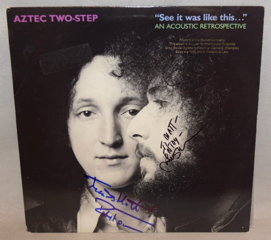 1989 -AZTEC TWO-STEP- Signed/Autograph/Auto Vinyl LP Record Album - See It Was