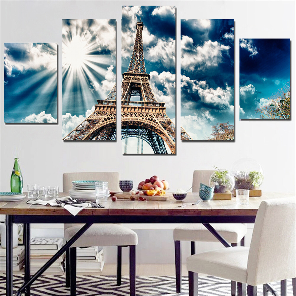 Home Decor Canvas Painting Abstract 5 Pieces  EIFFEL TOWER