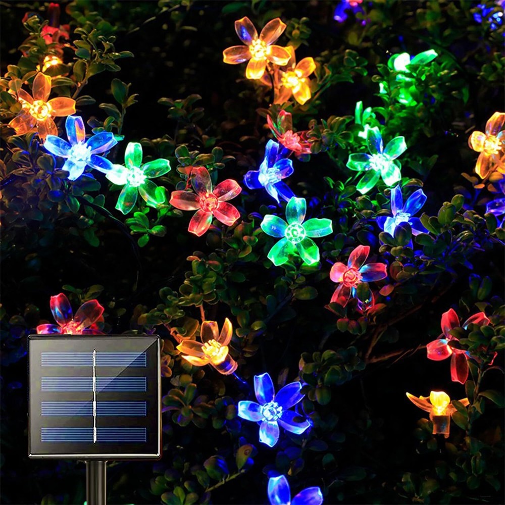 Solar String Flower Lights Outdoor 100 LED 40Ft Multi-Color Fairy Lights with...