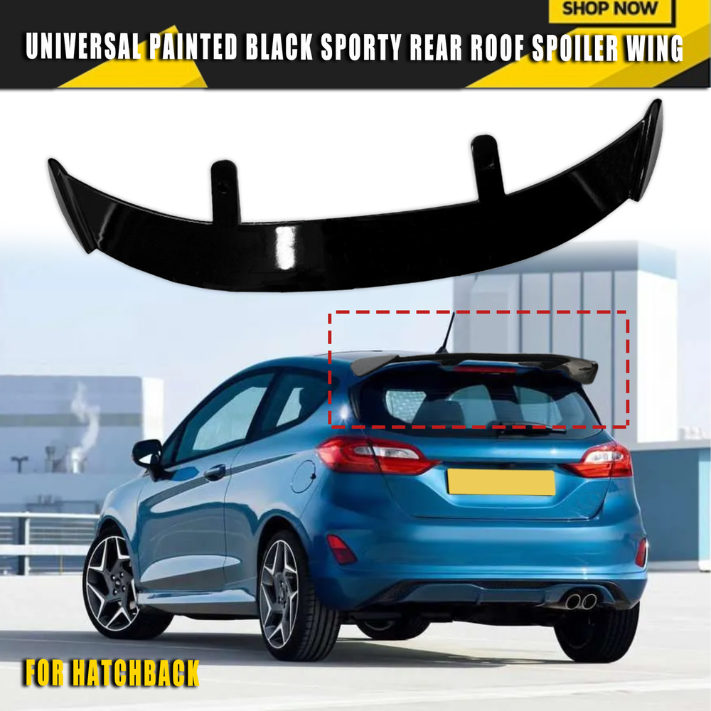 Universal Gloss Black Sporty Rear Roof Spoiler Wing for Hatchback SUV Estate