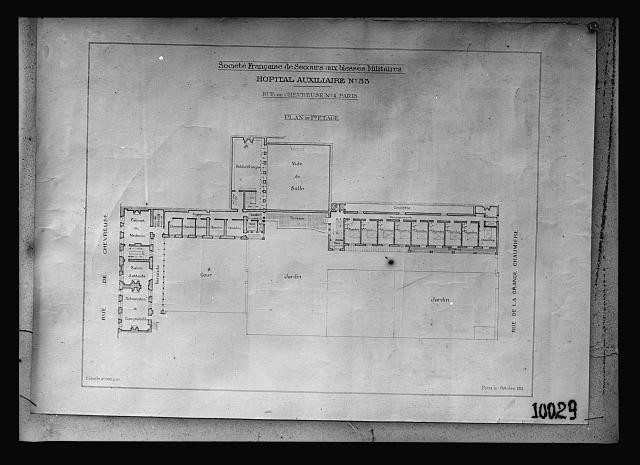 Photo:Paris France 1919 American Red Cross Hospital No 3 Floor Plan