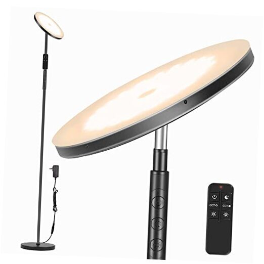 LED Floor Lamp for Bedroom, 36W 3600LM Super Bright 350W Equivalent Black 36W