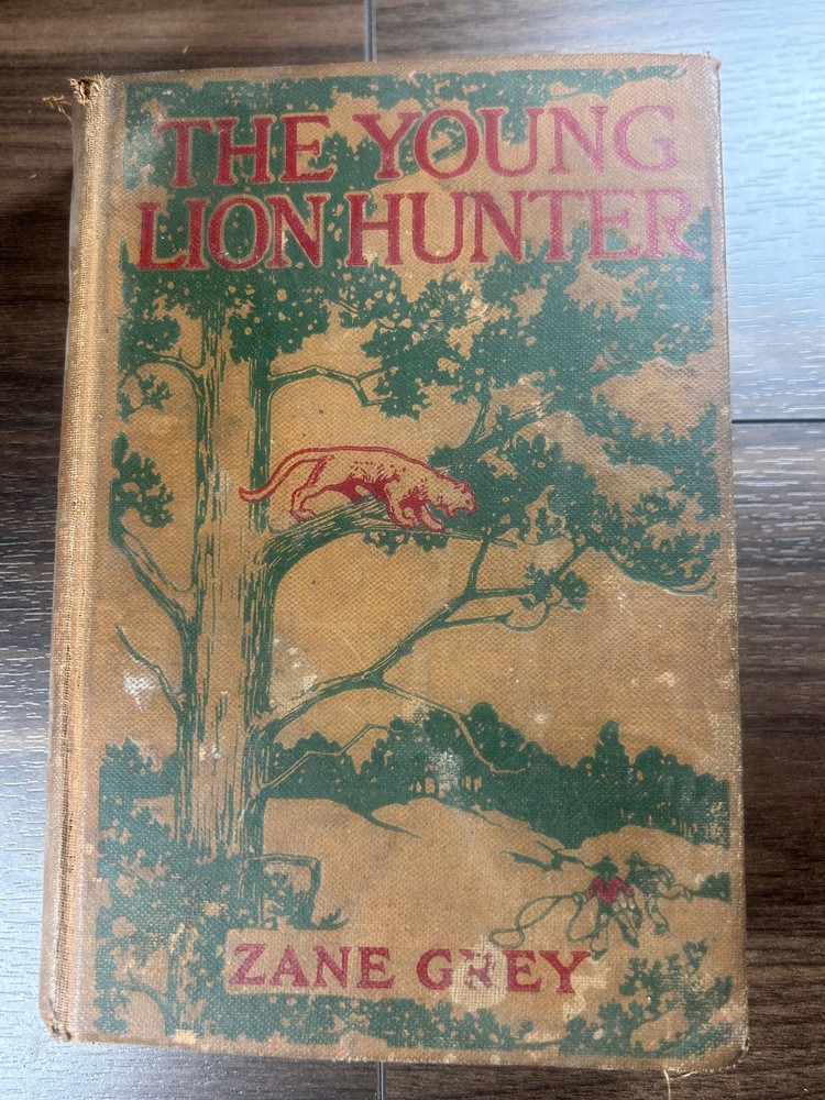 Zane Grey THE YOUNG LION HUNTER 1911 Grosset & Dunlap Cloth Hardcover Fair