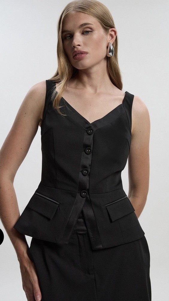 Karen Millen Tailored Tux Corset Top NWT Size 4 US/UK8