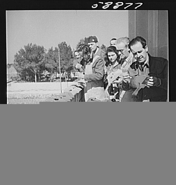 Photo:Outdoor Men Women on Bridge 1940s Black and White Photograph