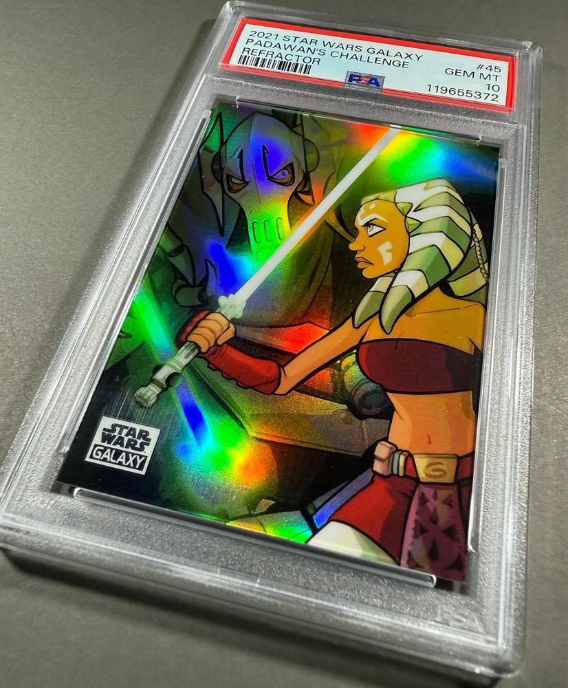 (PSA 10) 2021 Star Wars Galaxy #45, “A Padawan's Challenge” Refractor