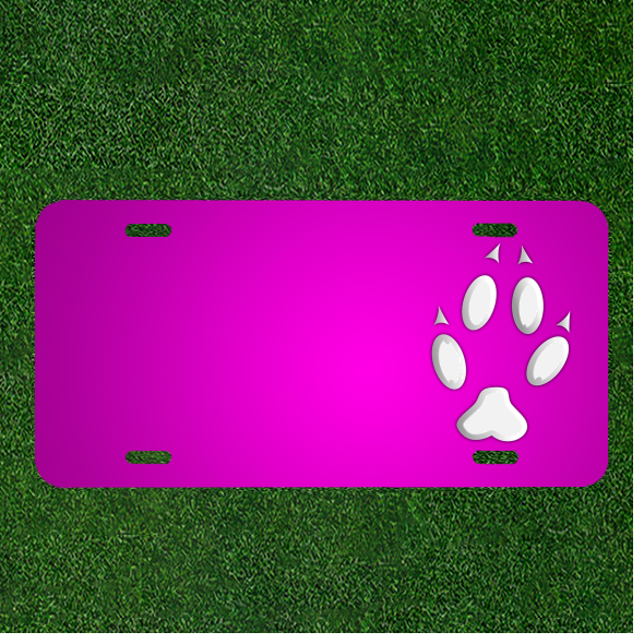 Create a Custom License Plate with Names on a Paw Footprint Design