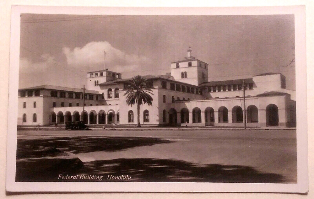 1930's Federal Building Honolulu TH Hawaii AZO RPPC