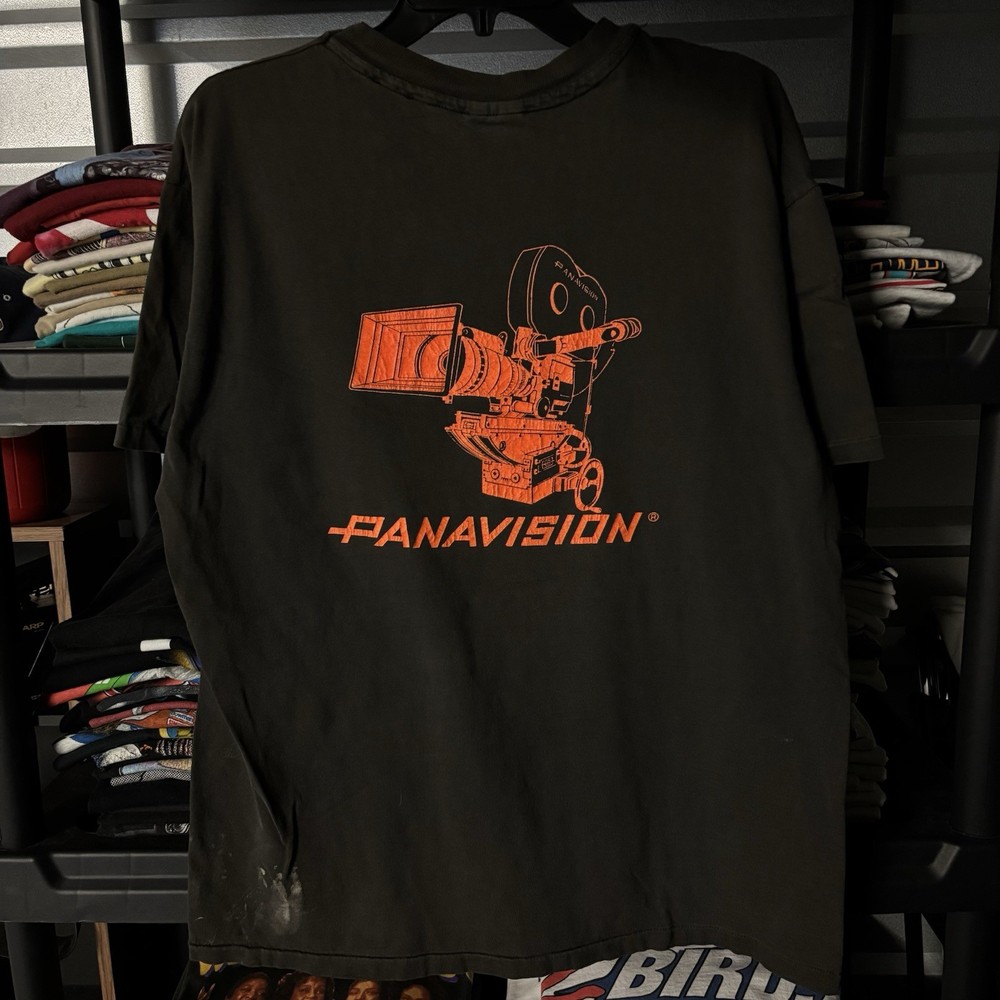 Vintage 80s Film Camera Panavision Movie Production Single Stitch T Shirt Sz XL