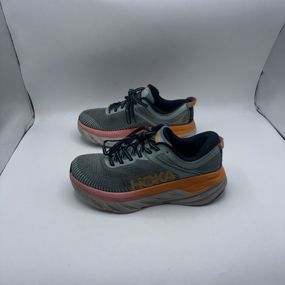 Hoka One One Bondi 7 1110531 BHBI Womens Size 8D Blue Running Shoes Sneakers