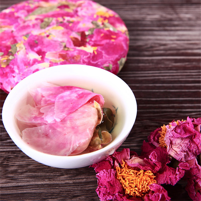 200g Flower Tea Cake Blooming Peony Scented Natural Chinese Herbal Tea 花茶