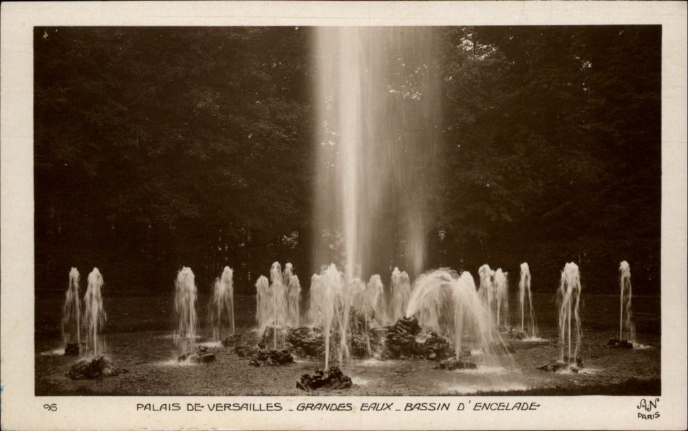 Palais De Versailles Grandes Eaux Bassin D Encelade France vintage postcard k883