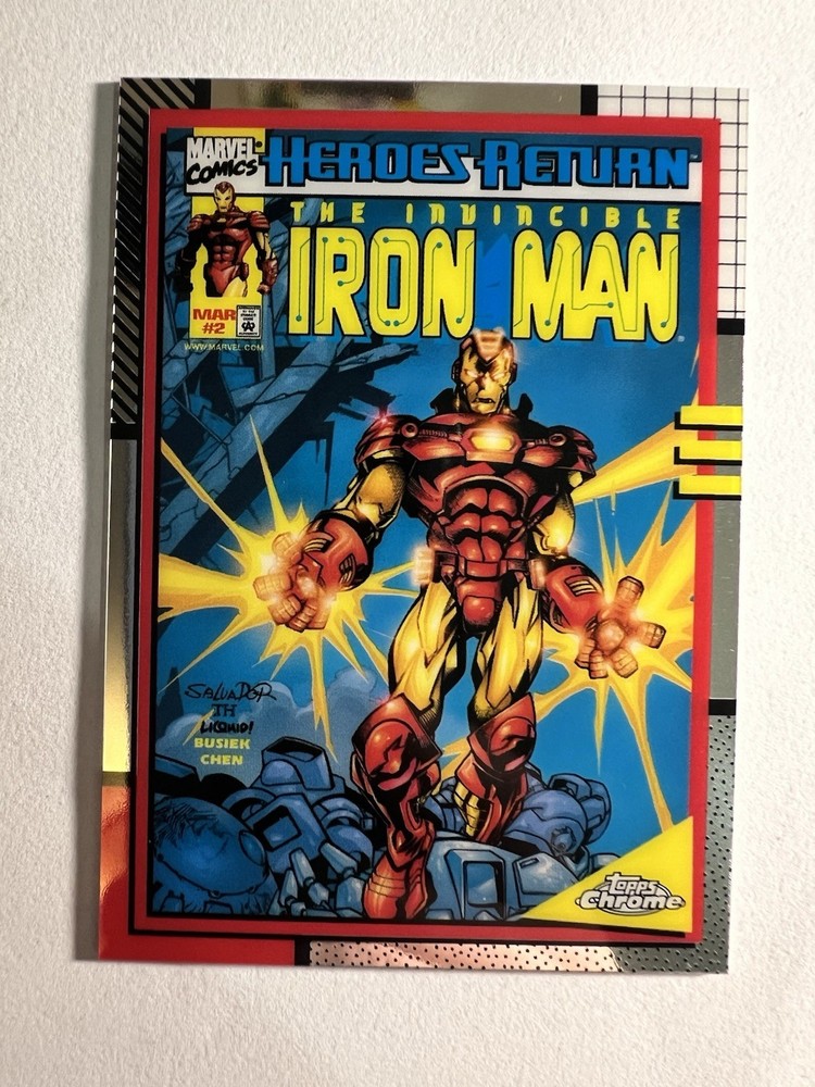 2024 Topps Chrome Marvel Iron Man Marvel 90s Classic Comic Cover MN-1