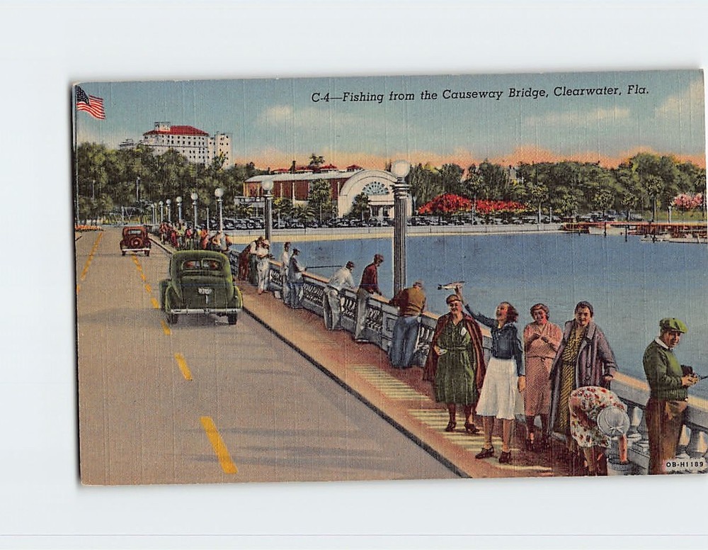 Postcard Fishing From The Causeway Bridge Clearwater Florida