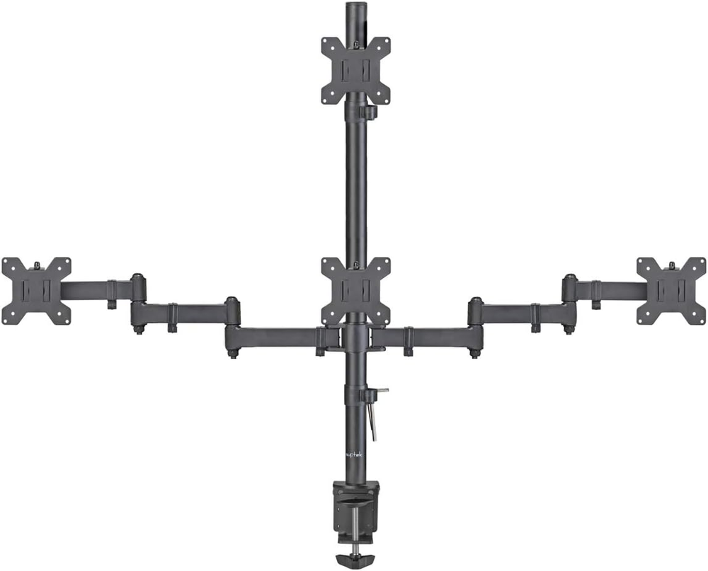 Quad LED LCD Monitor Stand up Desk Mount Extra Tall 31.5 Inch Pole Heavy Duty Fu