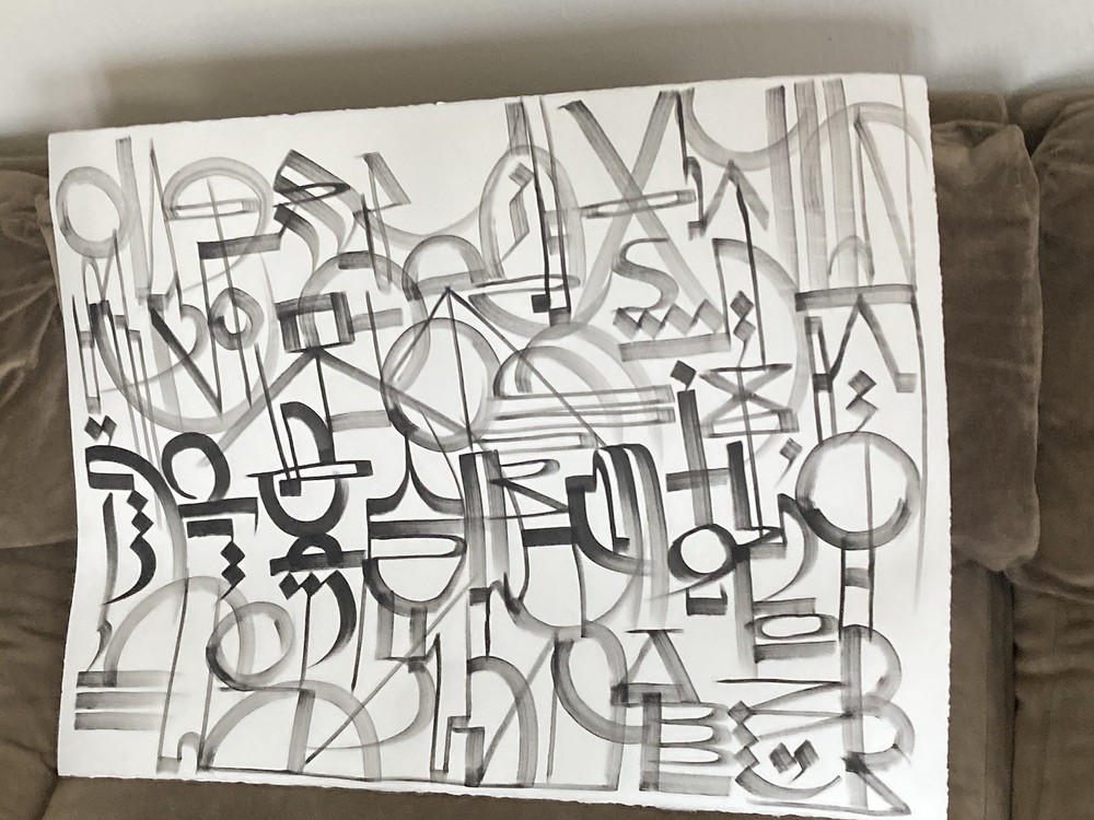 ORIGINAL SIGNED PAINTING Calligraphy Graffiti Street Art Abstract TMB-image