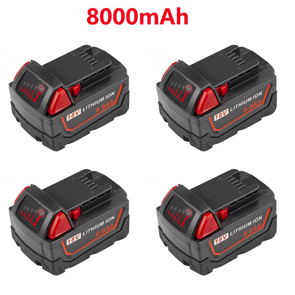 4PCS Milwaukee M18 8.0Ah Extended Lithium Battery 48-11-1850