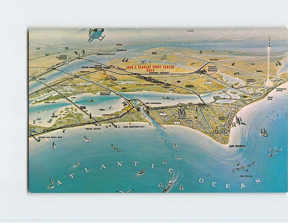 Postcard Artist Concept of NASAs John F. Kennedy Space Center Florida USA