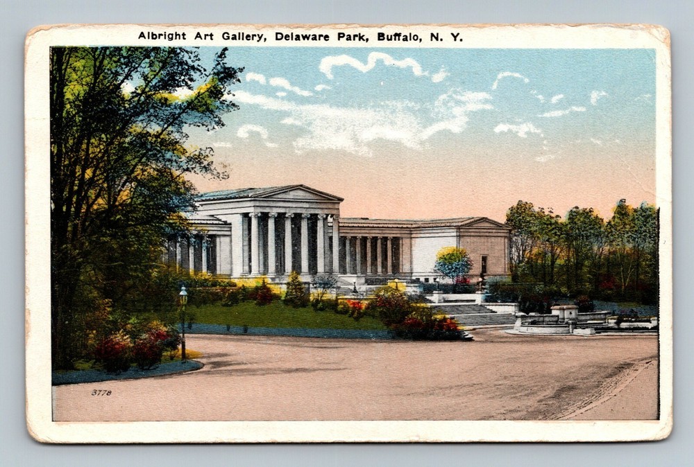 Postcard New York, Albright Art Gallery & Delaware Park, Buffalo NY