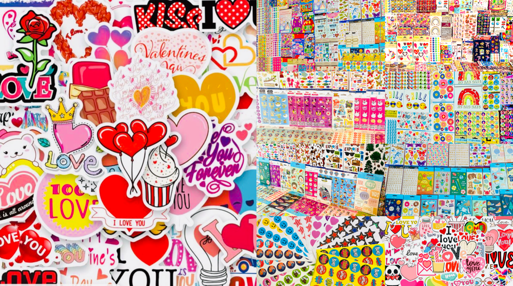 PRIME WHOLESALE STICKER Lot | 1099+ Pcs., Big Collection, DIY Kit, Teachers
