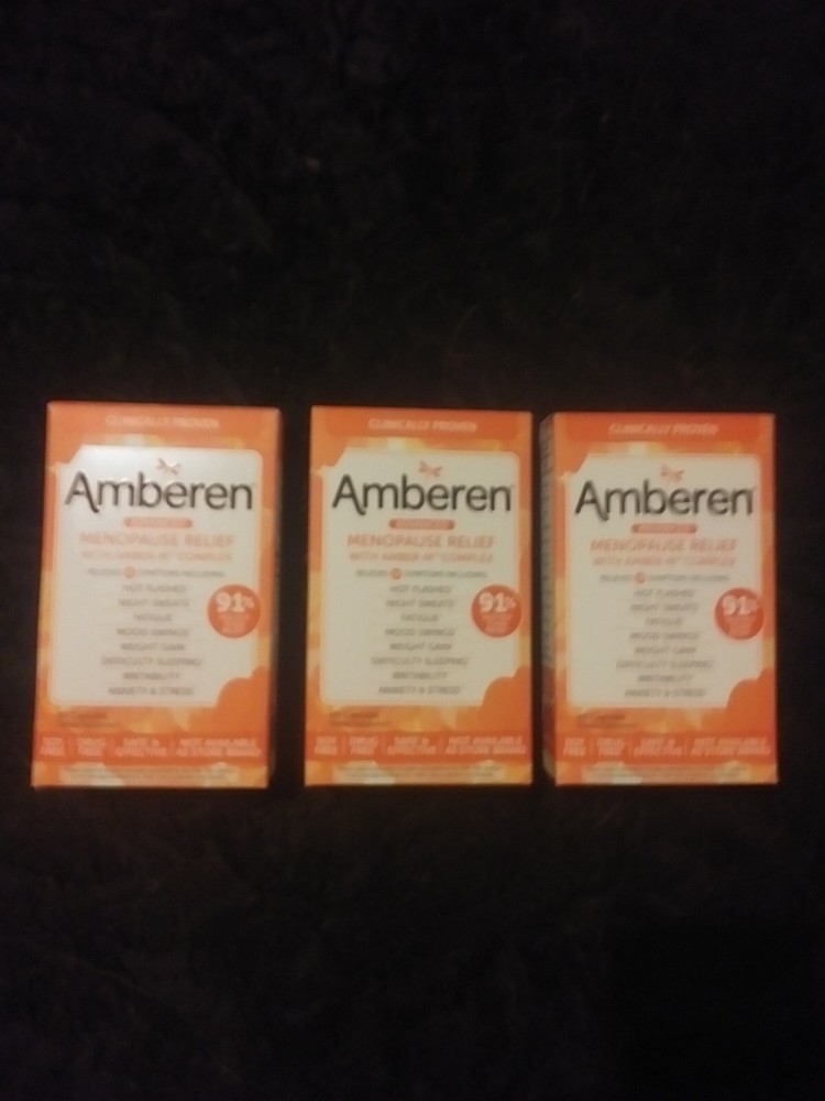 3 Box Lot Amberen Menopause Relief 180 Capsules (60ct Per Box) EXP 11/2026+