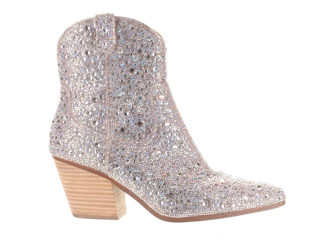 Betsey Johnson Womens Emory Silver Ankle Boots Size 7 (7774100)