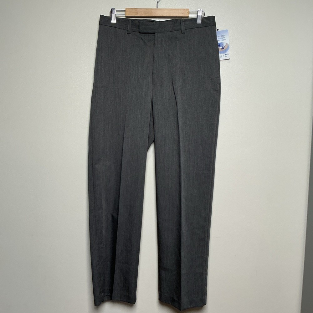 Perry Ellis Portfolio Men's Dress Pants 32x30 Coolmax Gray Modern Fit Trousers