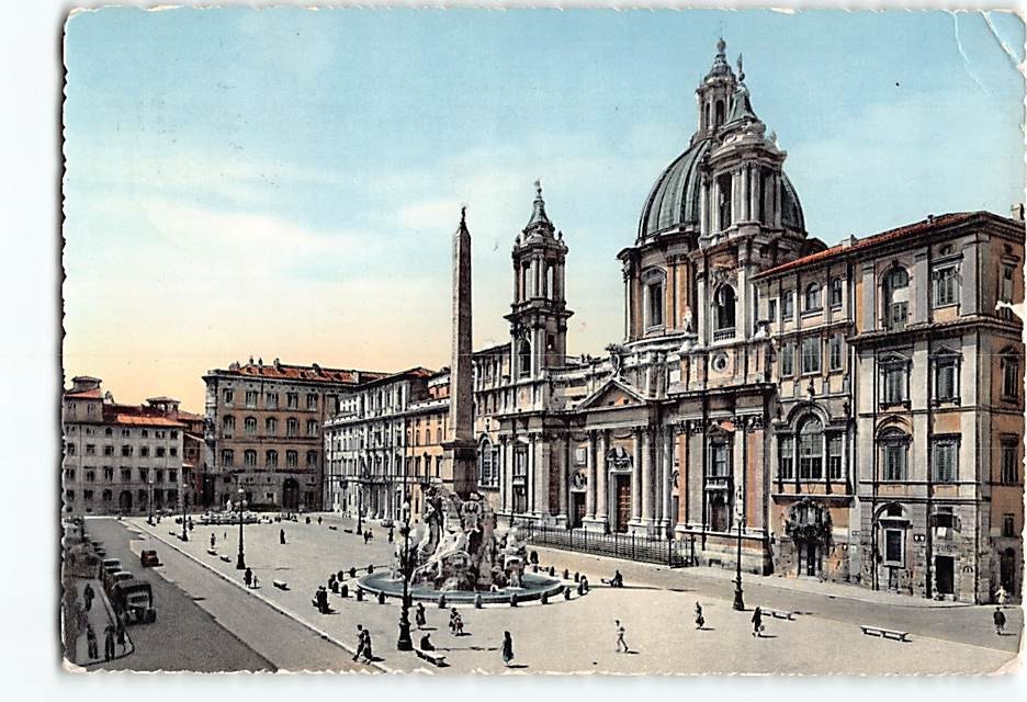Postcard Piazza Navona Rome Italy