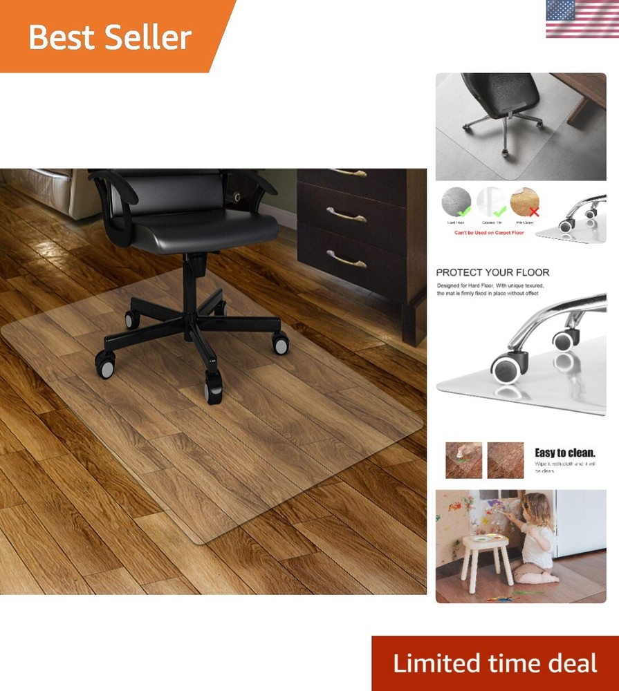 Clear Chair mat for Hard Floors 36 x 48 inches Transparent Floor Mats Wood/Ti...