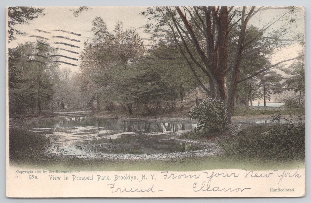 1905 Prospect Park Brooklyn NY Handcolored Postcard Rotograph Co