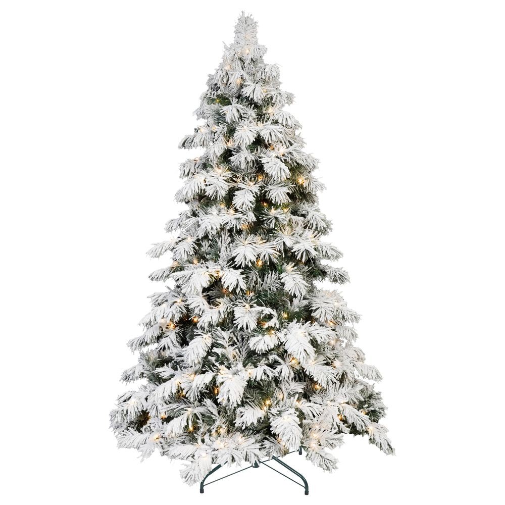 5ft Prelit Snow Flocked Christmas Tree 200 Warm White Lights Indoor/Outdoor